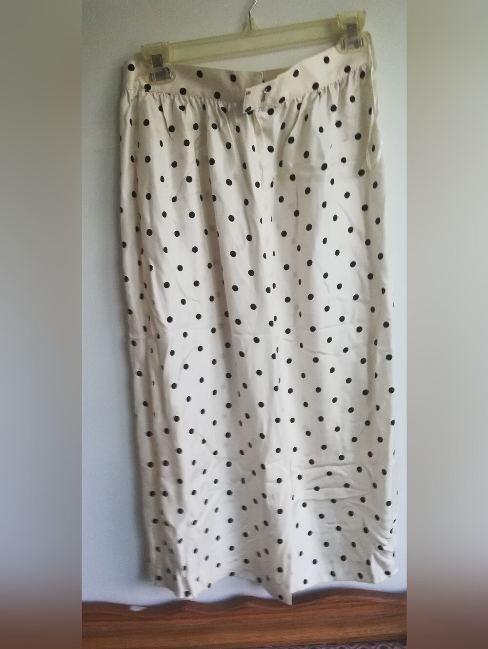 Polka Dot Midi Skirt - Cream with Black Dots